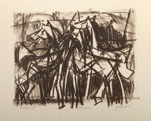 Three Horses by Robert Goodnough, Work on Paper for Sale on Singulart