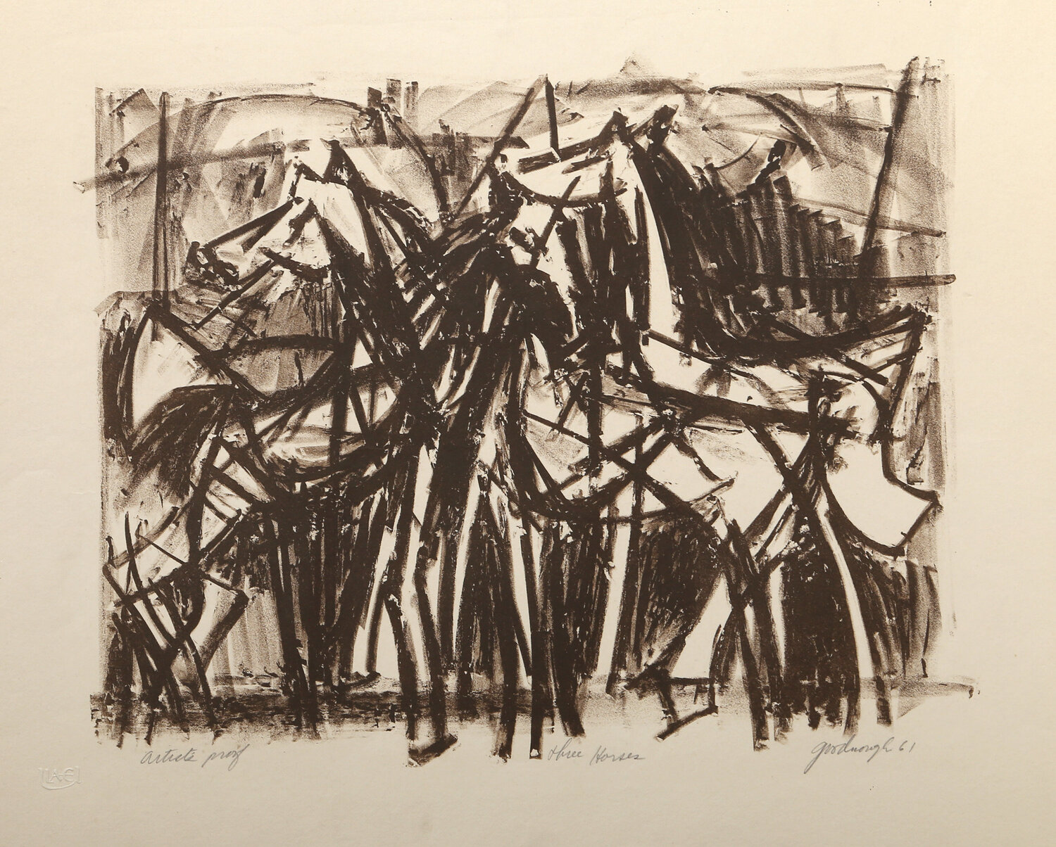 Three Horses Robert Goodnough Opera su carta in vendita
