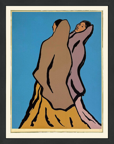 Walking Women (framed, large hand signed lithograph) van R.C. Gorman, Afdruk te koop op Singulart