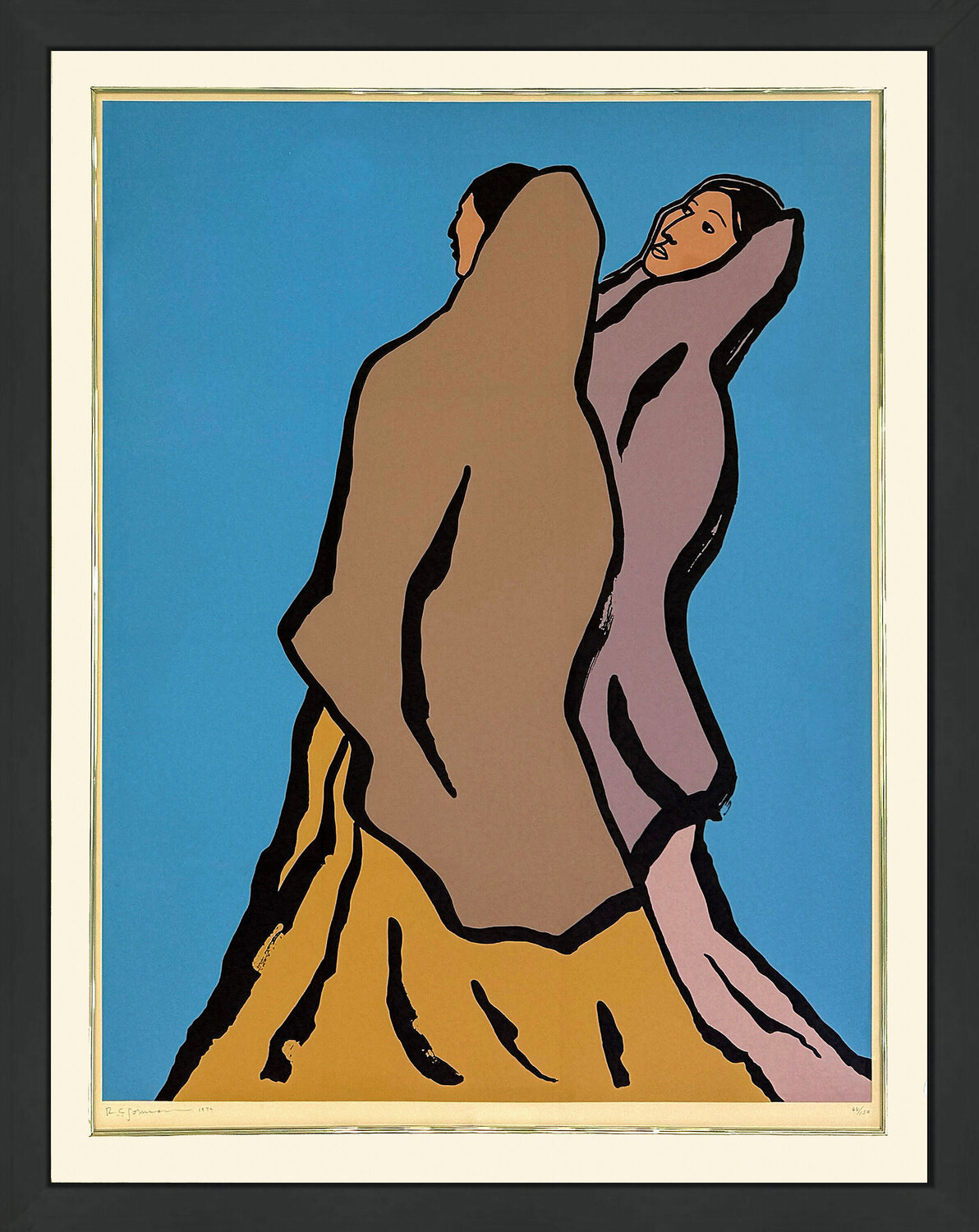 Walking Women (framed, large hand signed lithograph) R.C. Gorman Stampa in vendita
