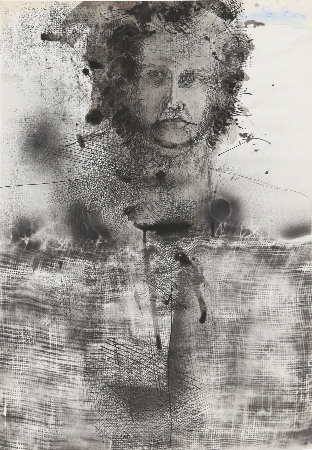 Self Portrait II, Ink Drawing Josep Grau-Garriga