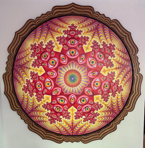 Vision Crystal Tondo van Alex Grey, Schilderij te koop op Singulart