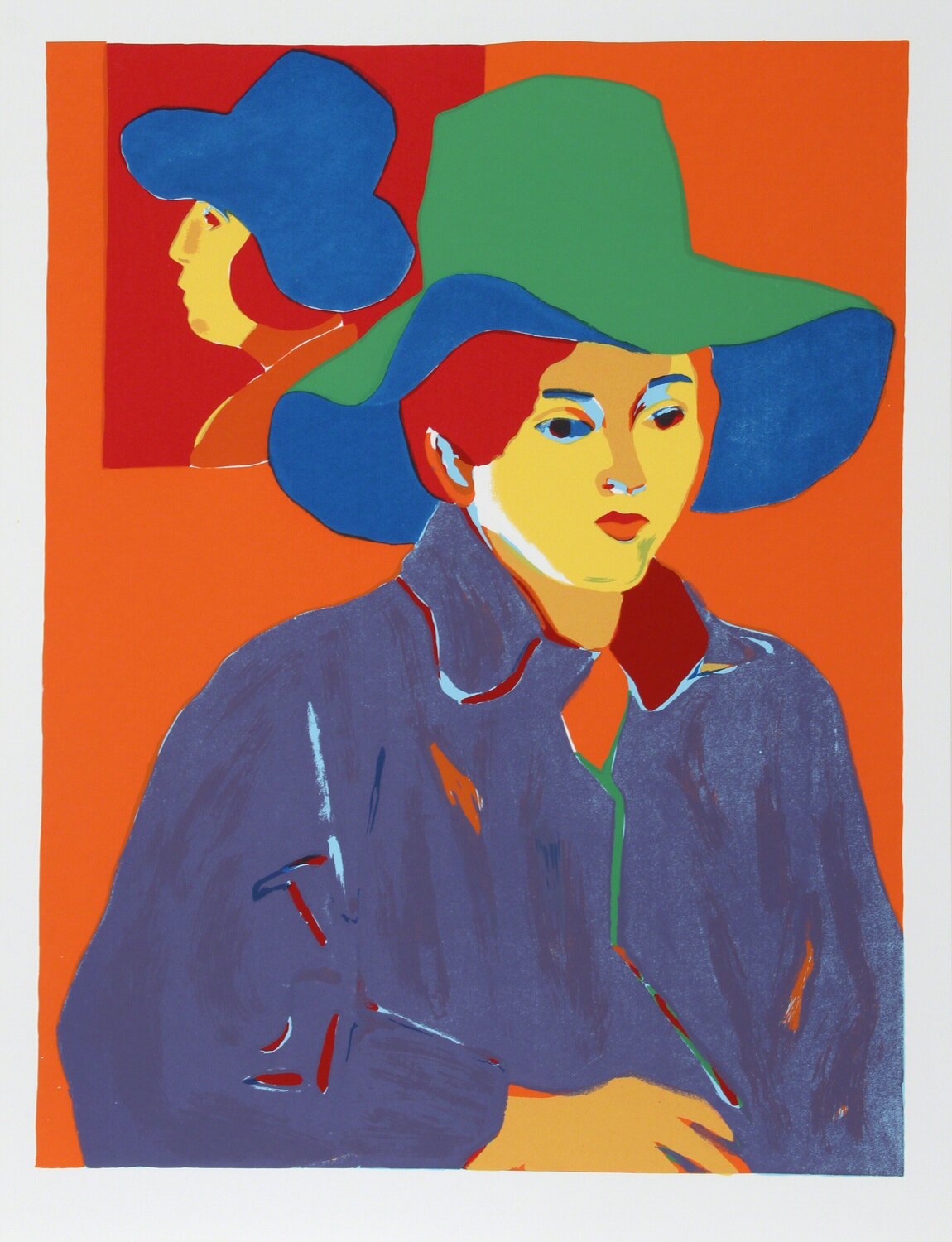 Blue Hat John Grillo Afdruk te koop