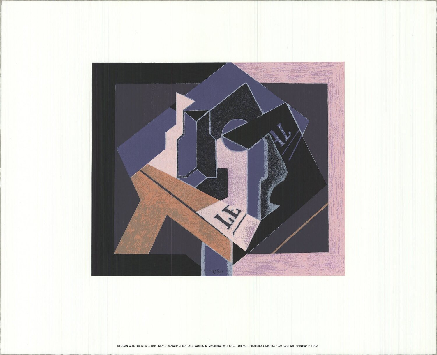 Fruit Bowl and Diary Juan Gris Stampa in vendita