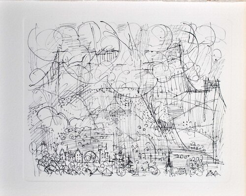 Le château, Gravure, 1952 Marcel Gromaire