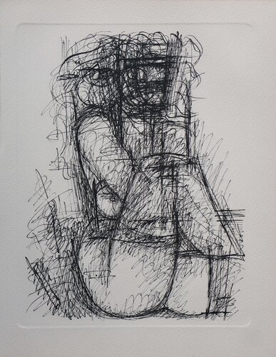 Belle femme nue jambes relevées, Gravure, 1952 van Marcel Gromaire, Afdruk te koop op Singulart