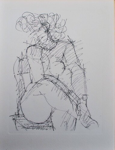 Bourgeoise nue assise, Gravure, 1952 by Marcel Gromaire, 版画 for Sale on Singulart