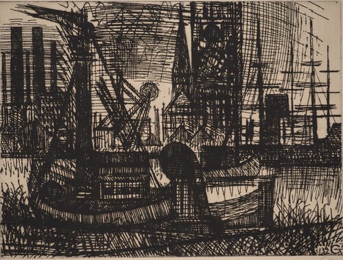 Bateaux et voiliers au port by Marcel Gromaire, Print for Sale on Singulart