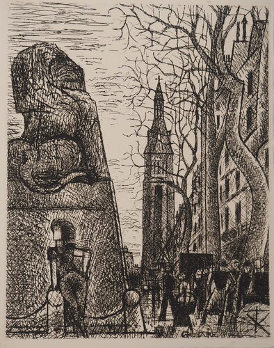 Quartier de Montrouge, Gravure originale signée von Marcel Gromaire, Druck kaufen auf Singulart