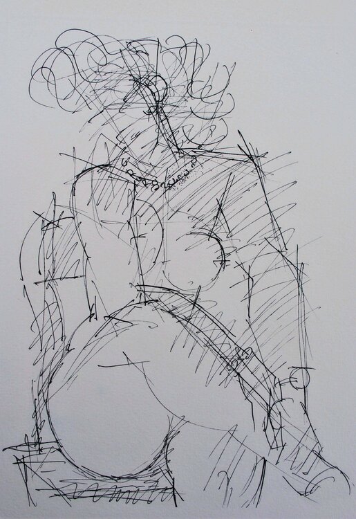 Bourgeoise nue assis Marcel Gromaire