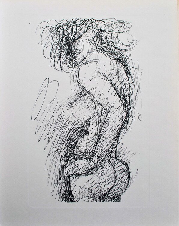Jeune femme nue de profil, Gravure, 1952 Marcel Gromaire