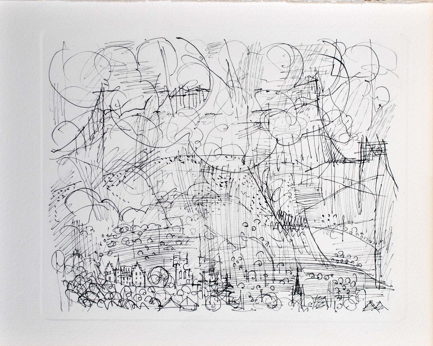 Le château, Gravure, 1952 Marcel Gromaire Afdruk te koop