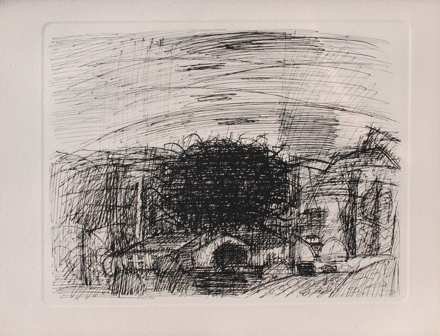 La jolie petite masure, Gravure, 1952 Marcel Gromaire Afdruk te koop