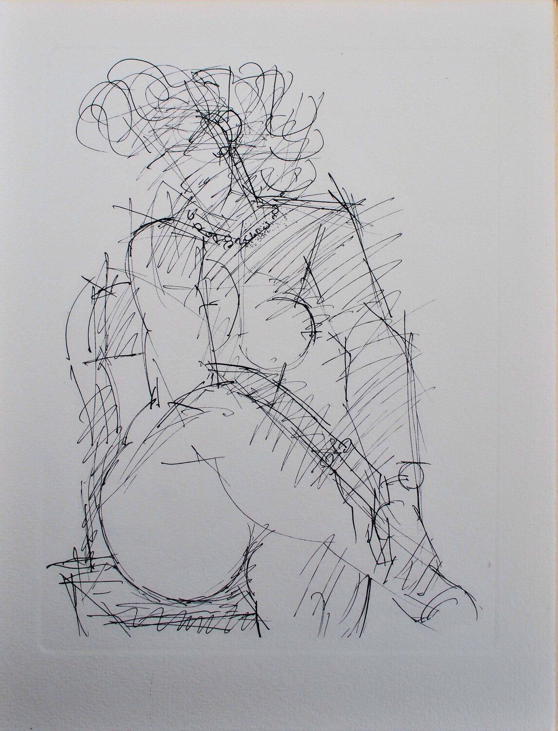 Bourgeoise nue assise, Gravure, 1952 Marcel Gromaire Afdruk te koop
