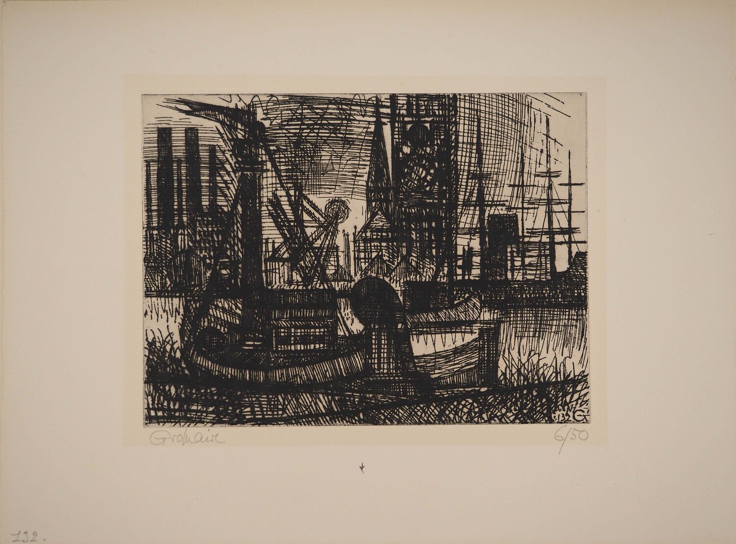 Bateaux et voiliers au port Marcel Gromaire Print for sale