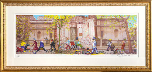 Pierpont Morgan Library de Red Grooms, Impresión a la venta en Singulart