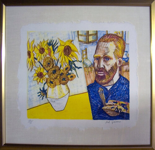van Gogh with Sunflowers van Red Grooms, Afdruk te koop op Singulart