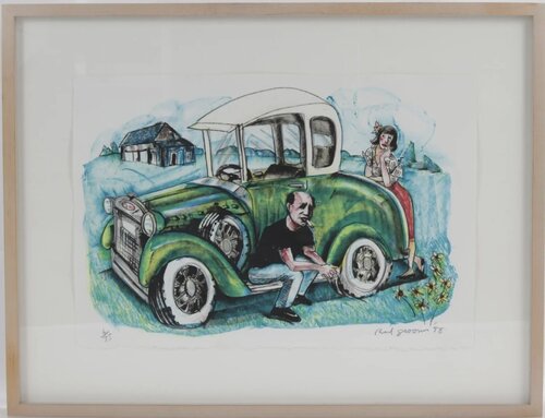 Pollock's Model A di Red Grooms, Stampa in vendita su Singulart