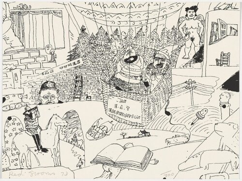 Red Grooms Untitled from The New York Collection for Stockholm di Red Grooms, Stampa in vendita su Singulart