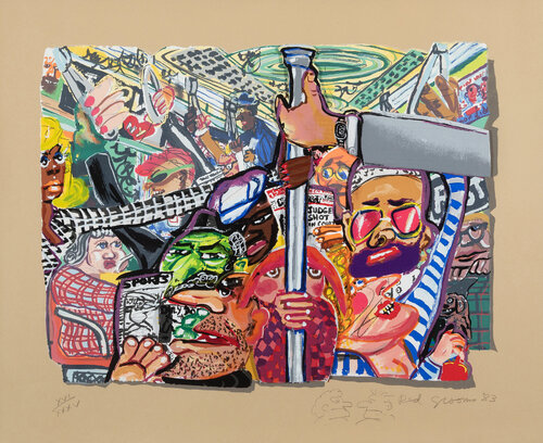 Saskia Down the Metro by Red Grooms, Print for Sale on Singulart