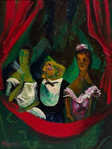 Opera Box American Scene Social Realism Mid 20th Century Modern Classical Music de William Gropper, Pintura a la venta en Singulart