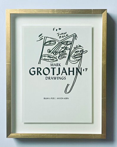 Mark Grotjahn - Original mask drawing, signed and dedicated to artist John Bock di Mark Grotjahn, Opera su carta in vendita su Singulart