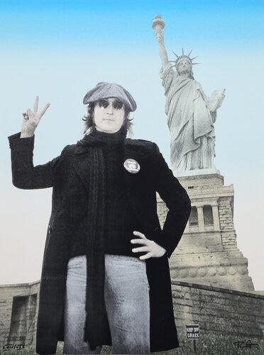 John Lennon - Peace and Freedom Blue by Bob Gruen, 인쇄 for Sale on Singulart