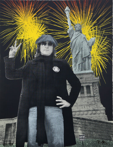 John Lennon - Peace and Freedom Fireworks by Bob Gruen, 인쇄 for Sale on Singulart