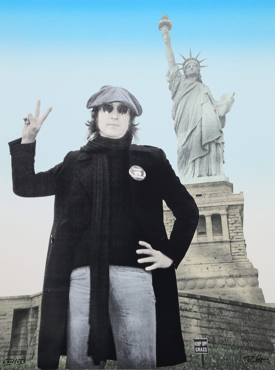 John Lennon - Peace and Freedom Blue Bob Gruen