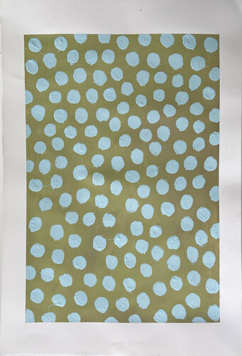 Cloud Blue on Khaki di Michela Sorrentino, Pittura in vendita su Singulart