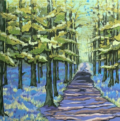 Blue Bells am Waldweg von Ilse Feiner, Malerei kaufen auf Singulart