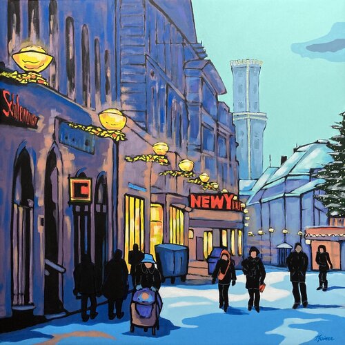 Dämmerung in der Stadt di Ilse Feiner, Pittura in vendita su Singulart