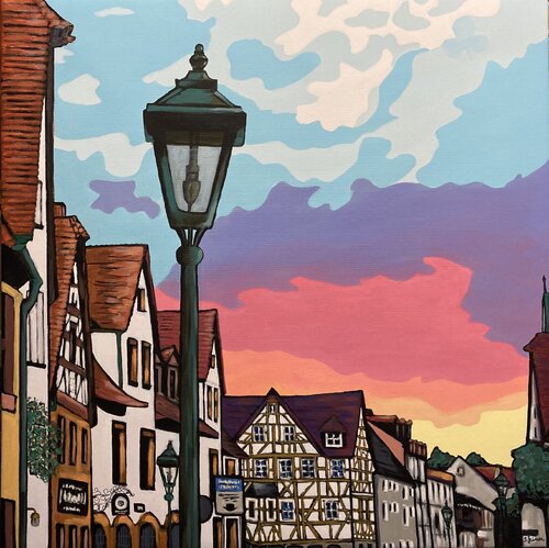 Laterne in der Gustavstraße, Fürth by Ilse Feiner, 絵画 for Sale on Singulart