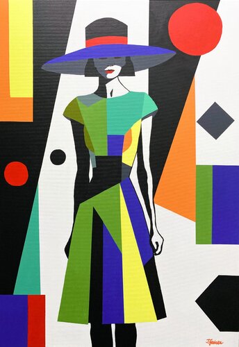 Die Hutverliebte by Ilse Feiner, Painting for Sale on Singulart