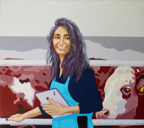 Milchmädchen rechnen heute anders van Ilse Feiner, Schilderij te koop op Singulart