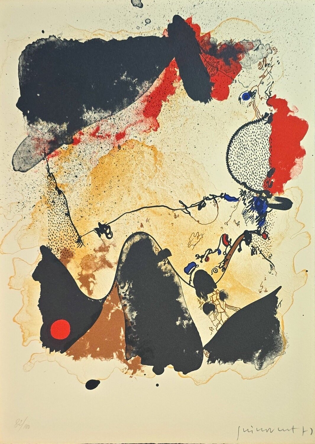 Untitled Composition - De Luxe Edition Josep Guinovart Print for sale