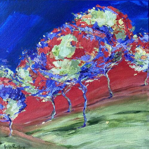 Happy Trees van Leith Ridley Combe, Schilderij te koop op Singulart