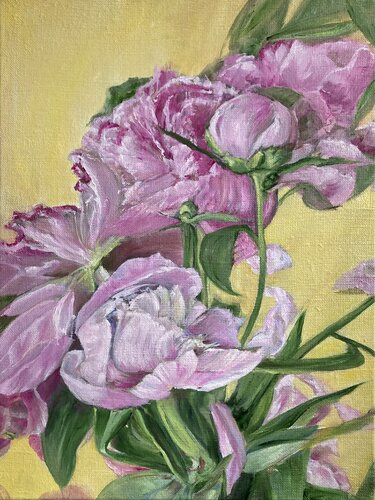 Peony Elegance, the most beautiful of flowers van Leith Ridley Combe, Schilderij te koop op Singulart