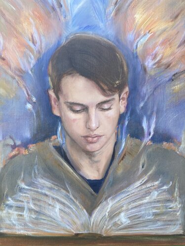 Des Ailes de Feu—Smoking Pages di Leith Ridley Combe, Pittura in vendita su Singulart