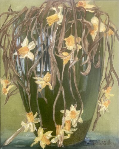 Falling daffodils by Leith Ridley Combe, Painting for Sale on Singulart