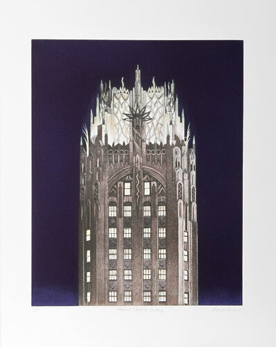 General Electric Building (Blue) by Richard Haas, Print for Sale on Singulart
