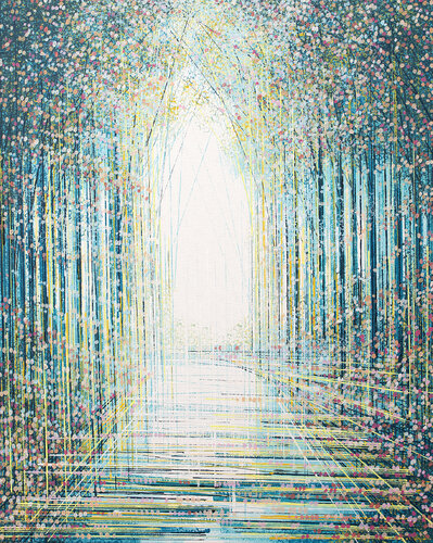 Light Through Trees At Twilight van Marc Todd, Schilderij te koop op Singulart