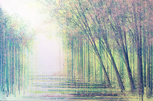 Forest Path With Spring Blossom di Marc Todd, Pittura in vendita su Singulart