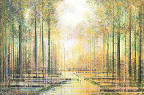 Trees In Soft Warm Evening Light van Marc Todd, Schilderij te koop op Singulart