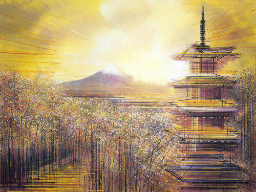 Tokyo At Sunset van Marc Todd, Schilderij te koop op Singulart