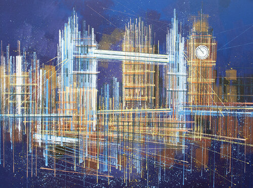 London - Tower Bridge And Big Ben Composition 1 di Marc Todd, Pittura in vendita su Singulart
