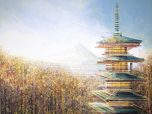 Tokyo In Autumn van Marc Todd, Schilderij te koop op Singulart