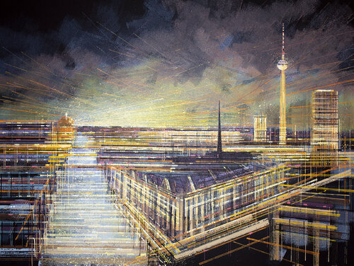 Berlin At Sunset di Marc Todd, Pittura in vendita su Singulart