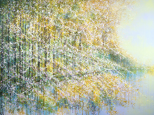 Spring Blossom Trees In Afternoon Light di Marc Todd, Pittura in vendita su Singulart