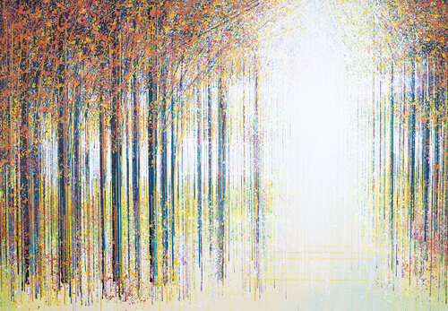 Red Trees At Sunset di Marc Todd, Pittura in vendita su Singulart
